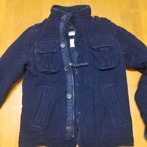 A&F Peacoat Heavy Winter Jacket Navy Blue Mens Sm